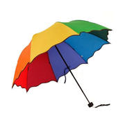 创意折叠公主雨伞 荷叶边拱形彩虹伞 阿波罗雨伞广告