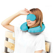 旅行充气枕 tpu型护颈枕 旅游套装二件套 实用精致礼品