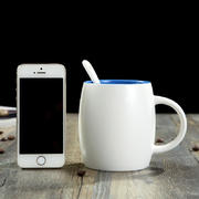 创意陶瓷马克杯460ml 酒桶型咖啡水杯 广告促销