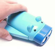 微型手压发电可爱猪双灯电筒