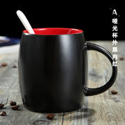 创意陶瓷马克杯460ml 酒桶型咖啡水杯 广告促销